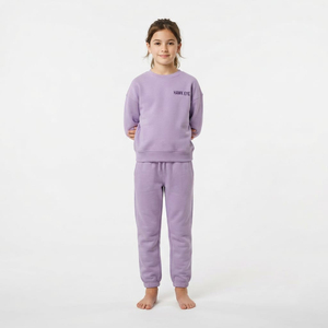 Two Piece Kids Tracksuit <b>Set</b> Crewneck Sweatshirt <b>Jogger</b> Pants Custom Logo Casual Clothing Factory Supplier - Product Image 2