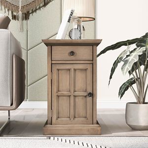 Tavolino da Caffè Classico Vintage U Can con Cassetto Multifunzionale, Porte USB e Portabicchieri per Soggiorno o Camera da Letto - Product Image 2