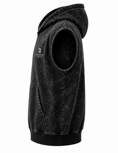 Hoodie en molleton coton/polyester sans manches, personnalisable avec logo, délavé à l'acide, pour homme, modèle 2026, le plus vendu - Product Image 3