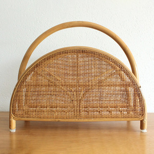 Hermoso soporte semicircular para revistas, soporte para revistas de ratán, decoración de oficina - Product Image 2