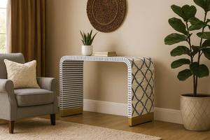 Mesa con Incrustaciones de Hueso de ILAHI, Diseño Moderno con Detalles de Ágata, Almacenamiento Portátil, Muebles para el Hogar - Product Image 2