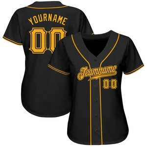 Anti-Bacterial Top Quality OMMiZ men Custom Black Gold Authentic <b>Baseball</b> Jersey (25) - Product Image 2