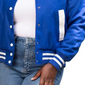 Veste universitaire en laine bleu roi Zeta Phi Beta pour femmes, lettres grecques brodées en chenille, bomber streetwear - Product Image 4