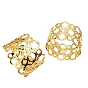 Rond de serviette doré élégant porte-serviettes en métal de qualité supérieure avec un design élégant pour la décoration de table de mariage - Product Image 1
