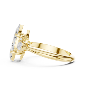 Bague de fiançailles classique en or jaune 14 carats pour femme, diamant de laboratoire certifié IGI 3 carats taille marquise, anniversaire, mariage - Product Image 2