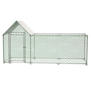 Recinto per Polli in Metallo 10x3FT, Pollaio da Giardino, Gabbia per Pollame con Copertura, Recinti per Animali - Product Image 1