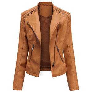 Chaqueta de Cuero para Mujer, Nuevo Estilo, Última Moda, Chaquetas para Invierno con Mangas Completas - Product Image 1