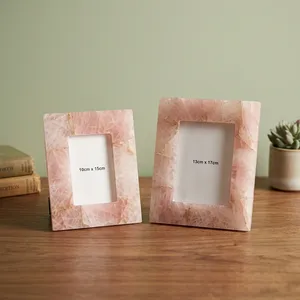 Inlay Polished Handmade Stone Photo <b>Frame</b> Square Tabletop Decor Marble Agate quartz Modern Home Display - Product Image 3