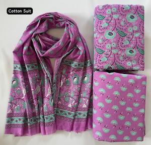 Tela de algodón estampada a mano al por mayor para vestidos, materiales para trajes sin coser, ropa étnica india hecha a mano. - Product Image 5
