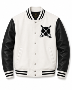 Letterman Baseball Bomber Patch Varsity <b>Jacket</b> Windproof Breathable Winter Zipper Closure Casual Stand Collar <b>Men</b> - Product Image 2