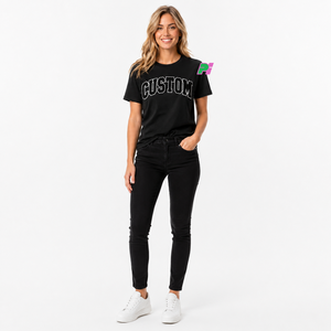 เสื้อยืดคอกลมผ้าฝ้าย 100% ระบายอากาศได้ดี ทรงเข้ารูป สไตล์ลำลอง ปักลายตามสั่งสำหรับผู้หญิง ขายส่ง ผู้ผลิต OEM - Product Image 1