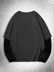 Custom Men's Double <b>Layer</b> Long Sleeve T-Shirt High Quality Oversized Double Sleeve Design Double Sleeve Jersey Cotton <b>Top</b> - Product Image 2