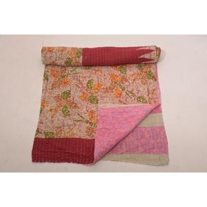Handmade Cotton <b>Kantha</b> Quilt Vintage Indian Bedspread Reversible <b>Throw</b> Gift for Her - Product Image 5