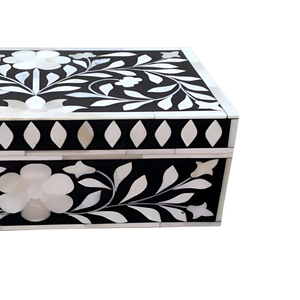 <b>Floral</b> Bone Inlay Keepsake <b>Box</b> Handmade Wooden Jewellery Organizer for Premium Gift and Decorative Use - Product Image 4