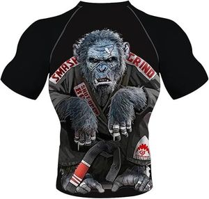 Rashguard de Alta Calidad para BJJ, MMA, Artes Marciales, Ropa Deportiva para Hombre, Jiu Jitsu, Rashguard Personalizado de Manga Corta, Rashguard para BJJ, Jiu Jitsu Brasileño - Product Image 2