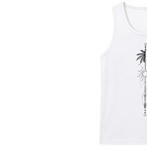 <b>White</b> <b>Men</b> Sleeveless Tank Top With Palm Tree Graphic Print Casual Summer <b>Vest</b> Gym Fitness Workout Muscle Shirt Cotton Beachwear - Product Image 3