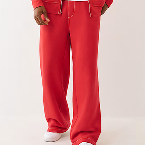 Pantalones Jogger de Algodón de Color Liso, Ligeros y Transpirables, de Talla Grande, de Pierna Recta, Holgados, con Puños y Tiro Medio, Ideales para Primavera-Verano - Product Image 3