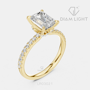 แหวนเพชรทรงเหลี่ยมมรกต 1.31 กะรัต รับรองโดย IGI เพชรเพาะเลี้ยง 14K ทองคำขาว สี F+ ความสะอาด VS+ แหวนสัญญา ของขวัญสำหรับผู้หญิง - Product Image 4