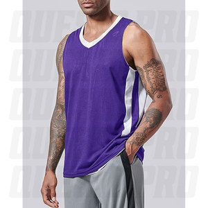 Maillots de basket-ball pour hommes en gros, séchage rapide, vêtements de sport imprimés d'été, réversibles, 2 couches de couleurs, vêtements de sport de basket-ball - Product Image 4
