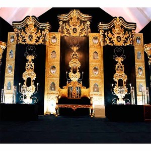 Décoration de scène de mariage Indo-Occidentale de grande envergure, ensemble de décoration moderne grandiose pour mariage à Toronto, idée de décoration de scène de mariage musulman à New York - Product Image 1