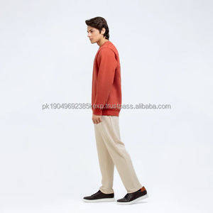 Personalizado 200G de alta calidad Vintage OEM francés pulóver liso en Blanco estampado de algodón impreso personalizado cuello redondo sudadera para hombres - Product Image 4