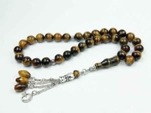 Rosario islámico de 33 cuentas de cuerno de carnero, Misbaha Kombolo de la India, rosario de resina Tasbih para la devoción espiritual - Product Image 3