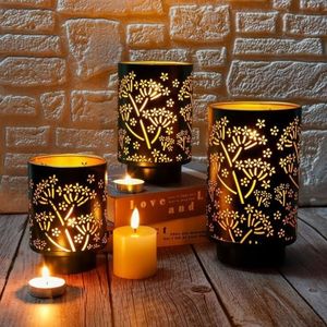 Porte-bougies en métal élégants, parfaits pour décorer les tables, apportant une touche d'élégance, une lueur douce et un attrait réfléchissant. - Product Image 5