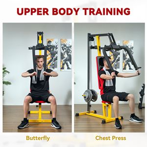 Sistema giallo da palestra da casa con mosca toracica e macchina da stampa per l'allenamento della spalla deltoide posteriore pettorale - Product Image 3
