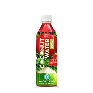 Eau de coco personnalisable OEM 500ml avec saveur pastèque, prix usine, marque privée, boisson - Product Image 1