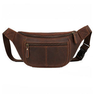 Riñonera de Cuero Premium Estilo Vintage en Forma de Barril, Impermeable, Unisex, para Viaje, con Cierre de Cremallera y Broche - Product Image 1