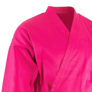 Uniforme de Karate Rosa al por Mayor, Traje de Entrenamiento de Artes Marciales, Kimono con Cuello en V, Cinturón Blanco, para Hombre Adulto, 100% Algodón Ecológico - Product Image 6
