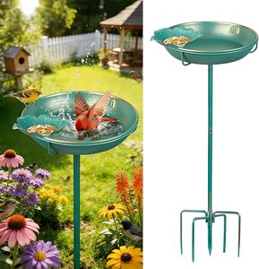 Bebedero para Pájaros de Metal Clásico de Diseño Moderno para Decoración de Jardín y Actividades al Aire Libre de Bebederos de Agua para Pájaros Silvestres por la Mañana - Product Image 5