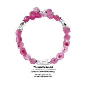 Pulsera de Ópalo Rosa Natural Hecha a Mano al por Mayor, Pulsera de Cristal Curativo con Cuentas de Arco de Amor de la India, Accesorio de Moda - Product Image 3