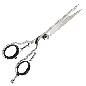 Tijeras de peluquería profesionales, hoja de acero inoxidable, punta afilada, para diestros, mango mediano, para uso de barbero, diseño personalizado - Product Image 6