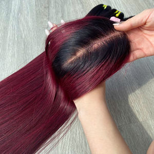 ผมเวียดนามแบบทรงตรงแบบมีโครงสองชั้นสีไวน์ผมคุณภาพสูง - Product Image 4