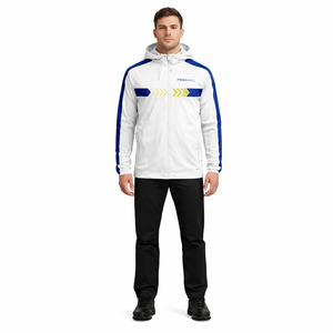 Chaqueta impermeable ligera de nailon Defender para entrenamiento de fútbol, abrigo deportivo transpirable con bloques de color, cortavientos para exteriores, chaquetas para hombre. - Product Image 1