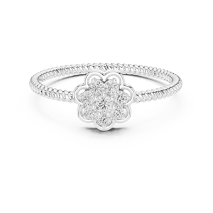 Ensemble de bagues LUNA BLOSSOM en diamant de laboratoire vintage, or blanc massif 18 carats plaqué rhodium, certifié pour femmes, fiançailles, mariage - Product Image 1