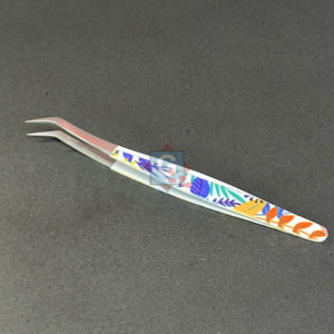 Pince à cils imprimée avec autocollant, élégante, en acier inoxydable, pour extensions de cils, marque privée - Product Image 1