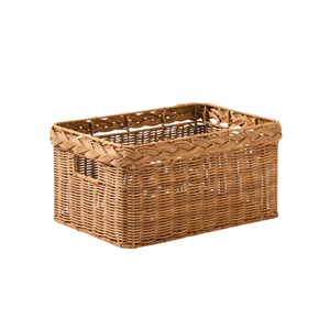 Panier en rotin artisanal classique à ouverture supérieure, panier en osier écologique, panier décoratif pour chambre et salon - Product Image 4