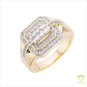 Anillo Geométrico de Lujo para Hombre en Plata 925 con Diamante Cultivado en Laboratorio y Aspecto de Piedra Brillante para Compradores de Joyería al Por Mayor - Product Image 5