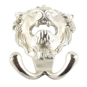 Handmade Silver Lion Head Iron Wall Hook Heavy Duty Decorative Double Coat Hook for Hanging Towels <b>Keys</b> Bags & Clothes <b>Hanger</b> - Product Image 3