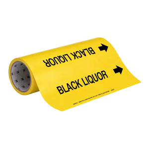 Marqueur de tuyau flexible Brady noir haute résistance 12 po de large x 30 pi de long pour la tuyauterie industrielle - Product Image 3