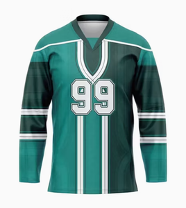 Custom Ice Hockey Jersey Men Long Sleeve Sublimated Print Moisture Wicking Polyester VNeck Adult Uniform - Product Image 2