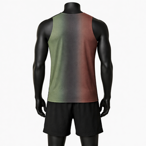 Conjunto de Camiseta Deportiva para Hombre, Transpirable, de Secado Rápido, Uniforme Deportivo para Gimnasio, Sin Mangas, Conjunto de Pantalones Cortos para Correr, Personalizado OEM - Product Image 2