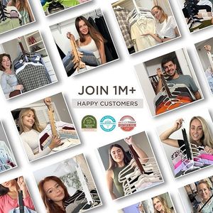 Organizzatore per Armadio a 6 Livelli in Faggio Europeo, Confezione da 4, Ganci Girevoli a 360 Gradi Salvaspazio, Appendiabiti Pieghevoli a 60 Gradi per Camicie - Product Image 2