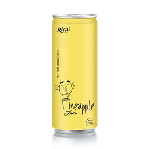 Jus d'ananas 250 ml, 100 % pur NFC, boisson rafraîchissante en canette avec étiquette personnalisable gratuite, certifié Halal, jus de fruits en bouteille - Product Image 5