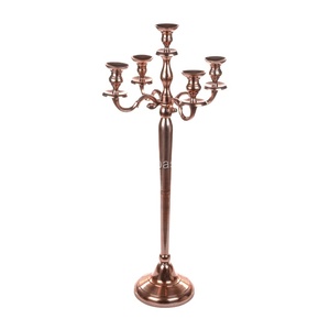 New Arrival 5 Arm Metal Candelabra Shiny Copper Plated for Wedding Christmas Party <b>Decoration</b> Floor Candelabra - Product Image 4