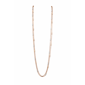 Collar de Cadena de Doble Capa Bicolor con Detalles de Barra, Elegante Joyería de Compromiso para Mujer - Product Image 3