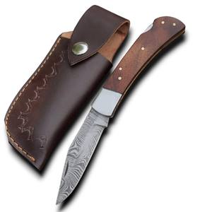 Couteau de chasse, de camping et de pêche de haute qualité, best-seller, lame en acier Damas ultra-affûtée, manche en bois de rose, fournitures UA, EDC - Product Image 1