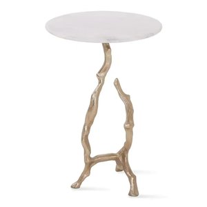 Manufacturer & Supplier of Furniture Best Seller Aluminium <b>Side</b> <b>Table</b> With <b>Marble</b> <b>Top</b> for Home Hotels & Restaurants Decoration - Product Image 1